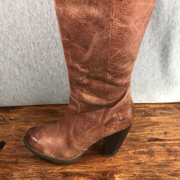 BOC Born Women's Size 9 Brown Leather Side Zip Tall Knee High Boot Distressed - Picture 4 of 9